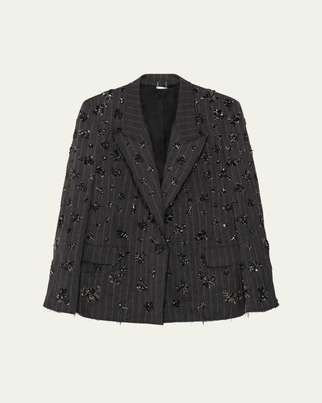 Murphy Sequined Pinstripe Blazer